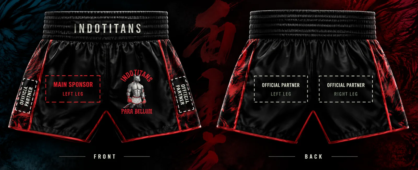 Indotitans sponsor placement - shorts front and back